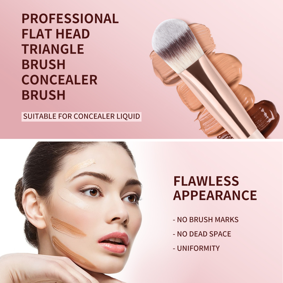 MAANGE  2PCS Custom Logo Foundation Loose Powder Blush Concealer Highlighter Makeup Brushes  Professional Makeup Tools - 图片 4