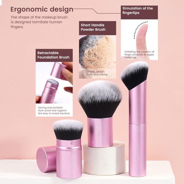 MAANGE Wholesale 20pcs Makeup Brush Private Label  2pcs Powder Puff Professional Makeup Brush Kit Luxury Face Makeup Brush Set