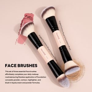 MAANGE Wholesale 4pcs Double Ended Foundation Makeup Brush 6pcs Powder Puff Private Label Professional Makeup Brush Set - 图片 5