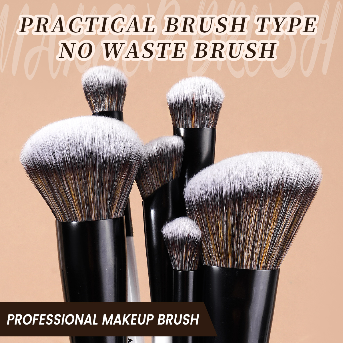MAANGE Custom Logo OEM&ODM Luxury 7pcs Double-ended Makeup Brushes Set Foundation Eyeshadow Private Label  Makeup Brush Set - 图片 3