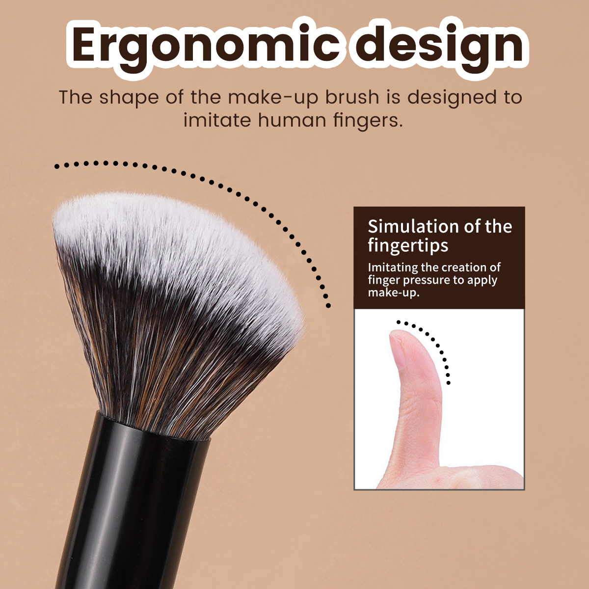 MAANGE Custom Logo OEM&ODM 4PCS Double-headed Makeup Brush  Loose Powder Blush Foundation  Brushes Professional Makeup Brush Set - 图片 3