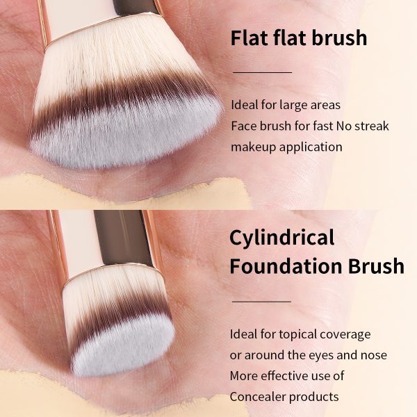 MAANGE Custom Logo Aluminum Tube Angled Top Double Ended High Quality Single Makeup Foundation Brush Professional Makeup Brushes