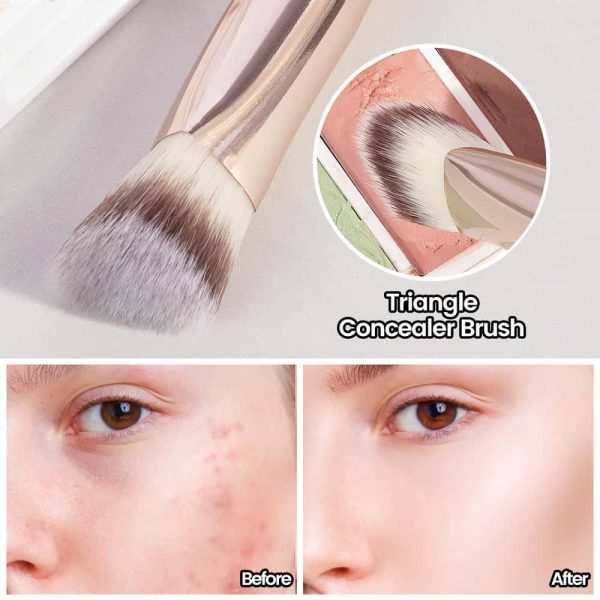 MAANGE Professional 6PCS Synthetic Hair Foundation Brushes Concealer Brushes Eyeshadow Customizable Facial Makeup Brush Set