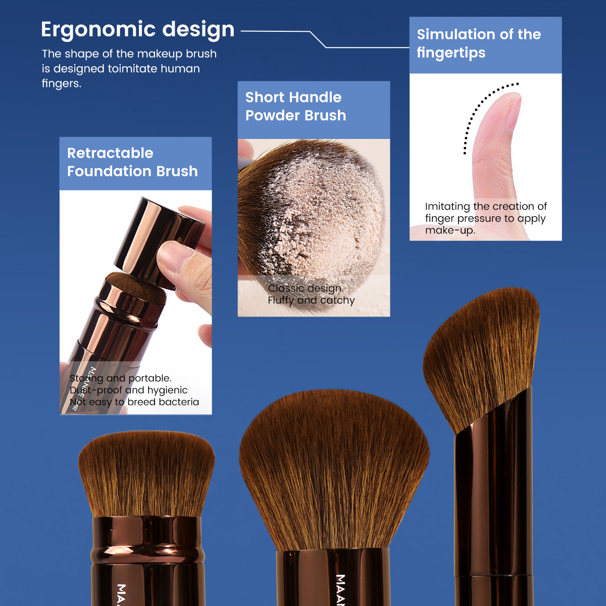 MAANGE Wholesale 20pcs Makeup Brushes Kits Cosmetic Private Label Foundation Blush Contouring Eyeshadow Brush Makeup Brush Set - 图片 2