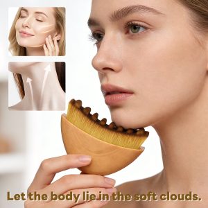 MAANGE Face Dry Brush Facial Contour Massager Jawline Sculpting Soft Bristles Portable Beauty Tool  Lymphatic Contour Face Brush - 图片 5