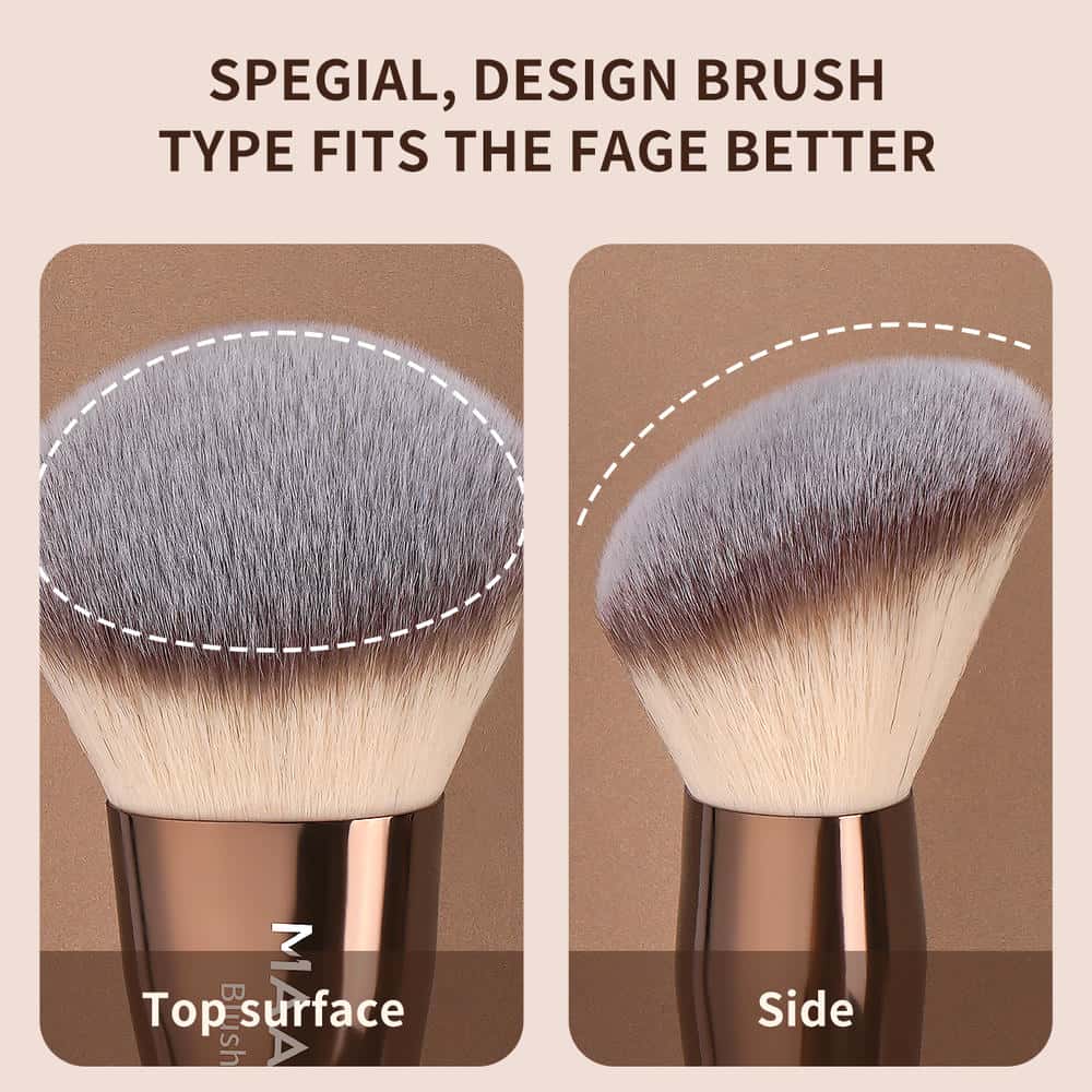 MAANGE Custom Logo OEM&ODM Single Maquillaje Rubor Large Powder Blush Brown Foundation Makeup Brushes - 图片 5