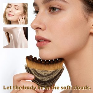 MAANGE Portable Beauty Tool Face Dry Brush Facial Contour Massager Jawline Sculpting Soft Bristles Lymphatic Contour Face Brush - 图片 5