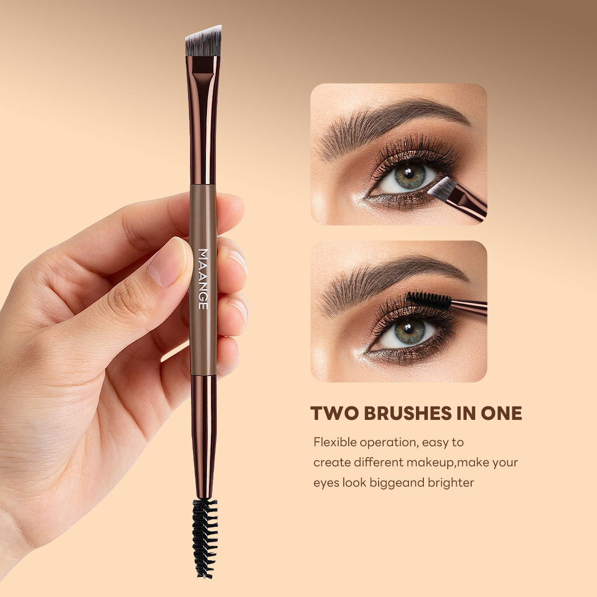 MAANGE Custom OEM&ODM 6PCS Double-ended Makeup Brushes Foundation  Concealer  Eye Shadow Brush Facial Makeup Brush Set - 图片 4