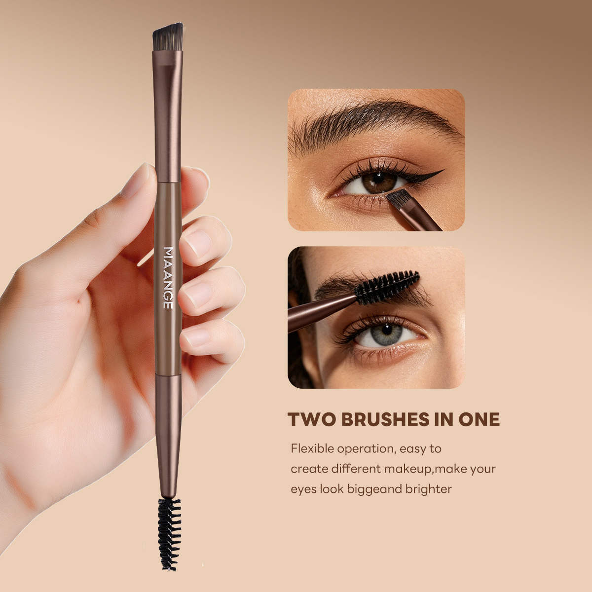 MAANGE Custom OEM&ODM 6PCS Double-ended Makeup Brushes Foundation  Concealer  Eye Shadow Brush Facial Makeup Brush Set - 图片 4