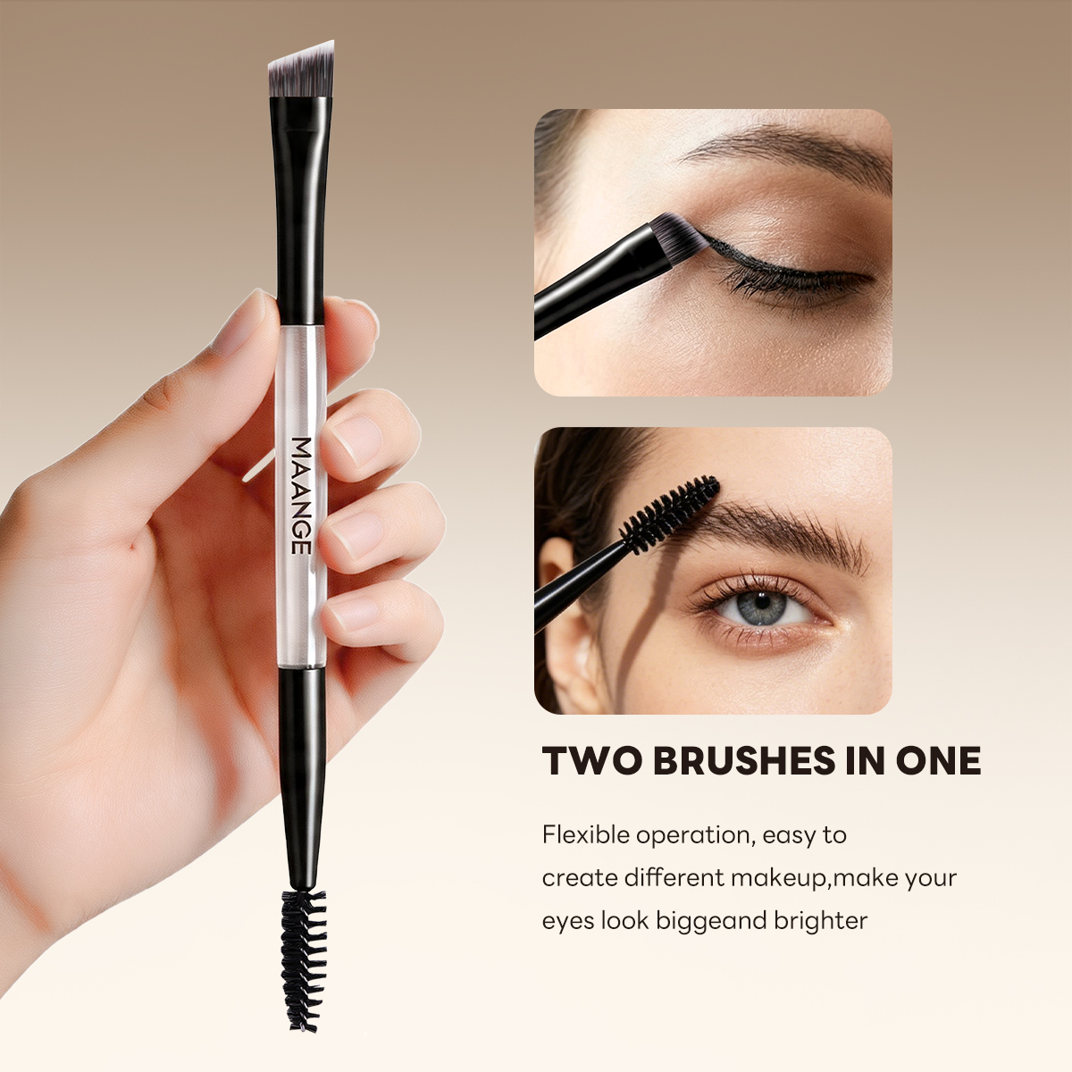 MAANGE Custom LOGO OEM&ODM 6PCS Double-ended Makeup Brushes Foundation  Concealer  Eye Shadow Professional Makeup Brush Set - 图片 2