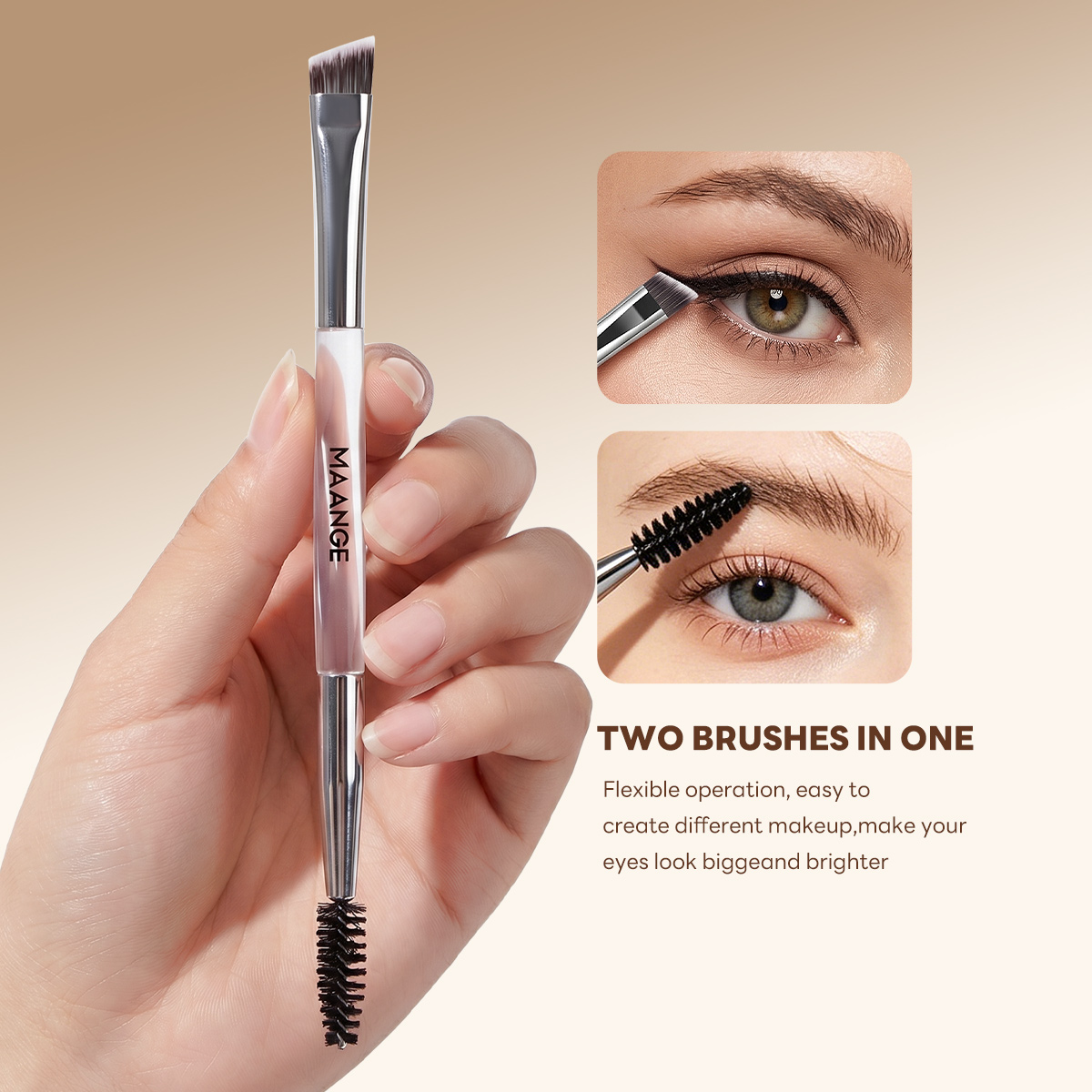 MAANGE Custom OEM&ODM 6PCS Double-ended Makeup Brushes Foundation  Concealer  Eye Shadow Brush Facial Makeup Brush Set - 图片 4