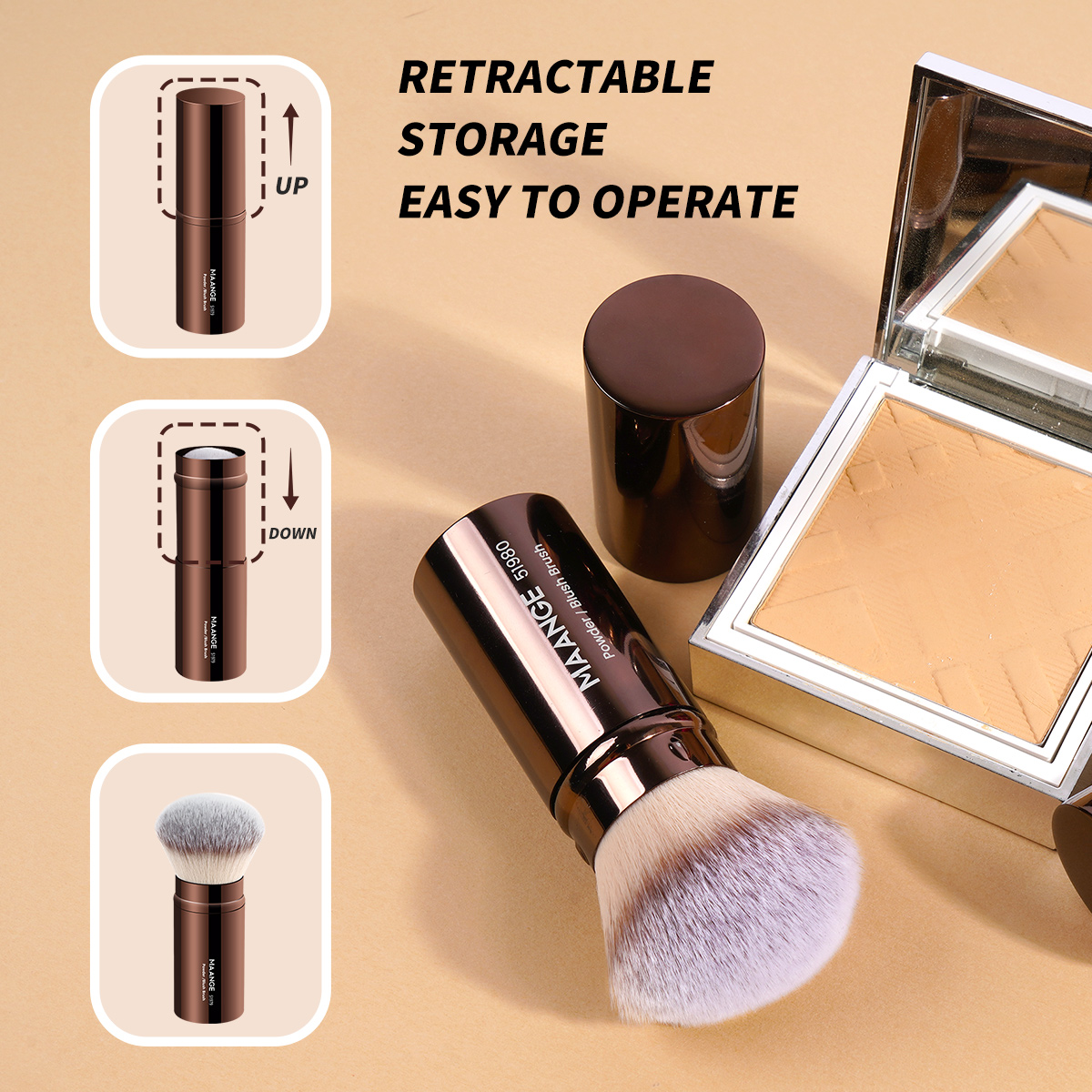 MAANGE Wholesale Custom OEM & ODM 6PCS Makeup Brush Foundation Brushes Concealer Brushes Customizable Facial Makeup Brush Set - 图片 5