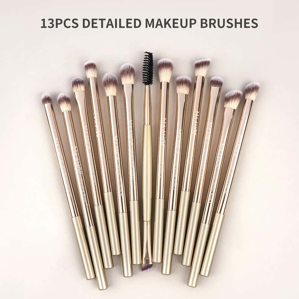 MAANGE Wholesale High Quality Natural 13pcs Makeup Brush Set Soft Hair Blush Powder Brush Concealer Makeup Tool Makeup Brush Set - 图片 7