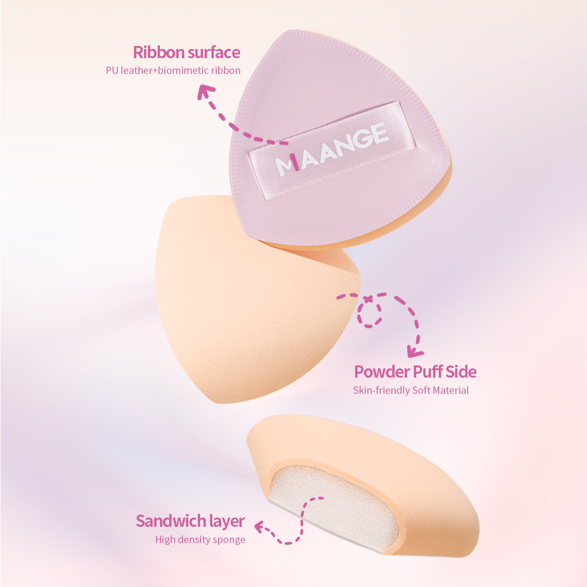 MAANGE Wholesale 20pcs Makeup Brush Private Label  2pcs Powder Puff Professional Makeup Brush Kit Luxury Face Makeup Brush Set - 图片 4