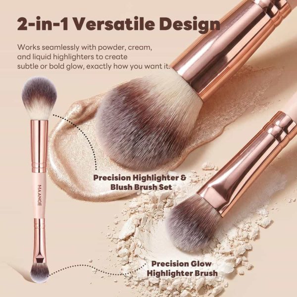 MAANGE 15PCS Cosmetics Brushes Foundation Eyeshadow Private Label & Customizable Makeup Tools Professional Makeup Brush Set