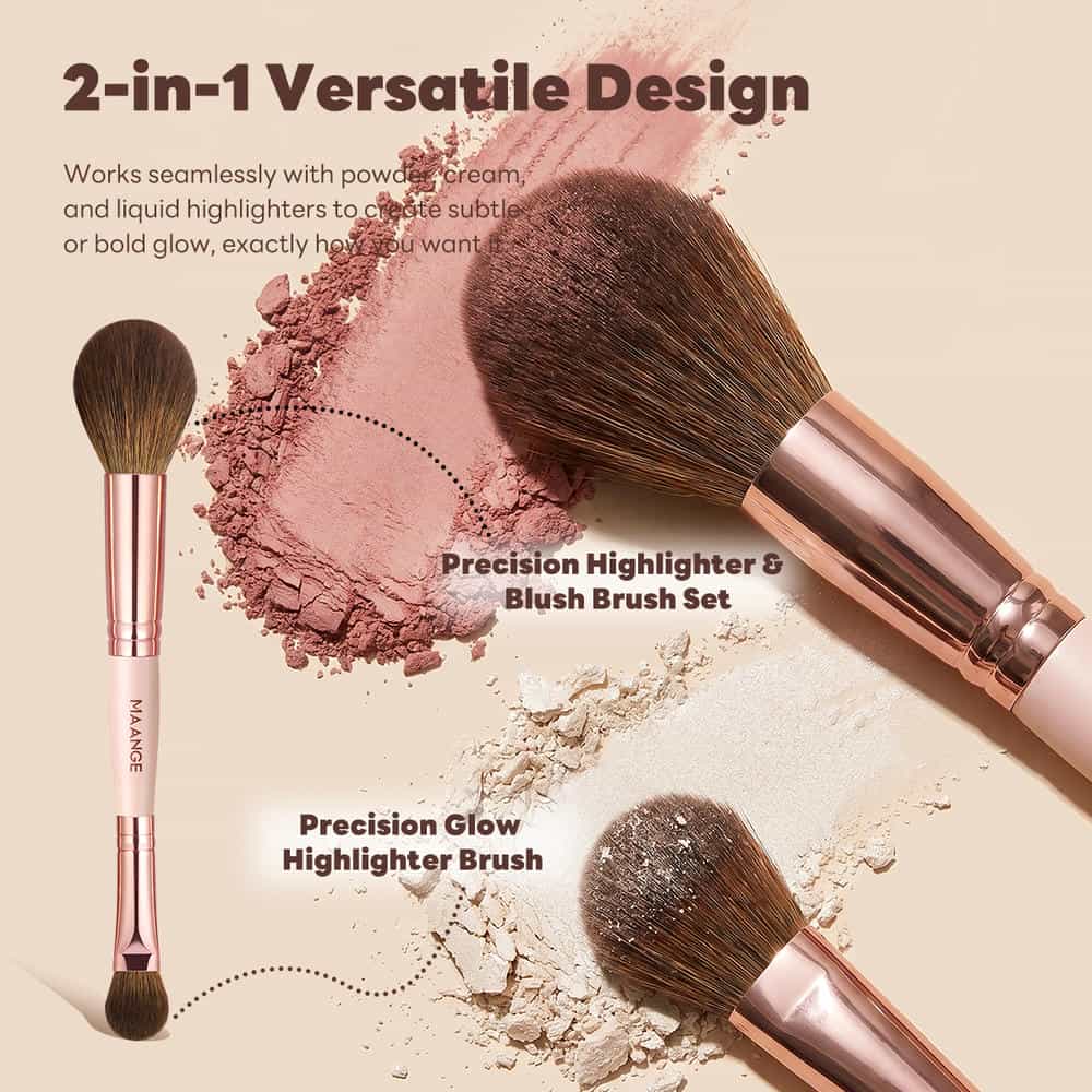 MAANGE 15PCS Makeup Brushes Foundation Eyeshadow Private Label & Customizable Makeup Tools Professional Makeup Brush Set - 图片 3