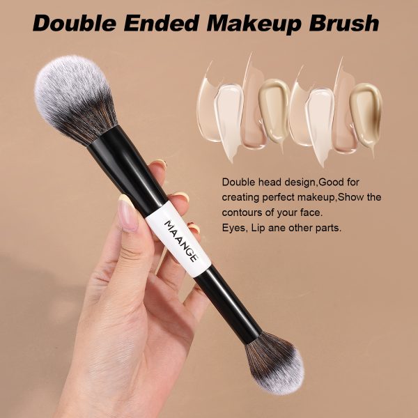 MAANGE Custom Logo OEM&ODM 4PCS Double-headed Makeup Brush  Loose Powder Blush Foundation  Brushes Professional Makeup Brush Set