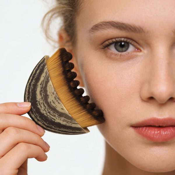 MAANGE Portable Beauty Tool Face Dry Brush Facial Contour Massager Jawline Sculpting Soft Bristles Lymphatic Contour Face Brush