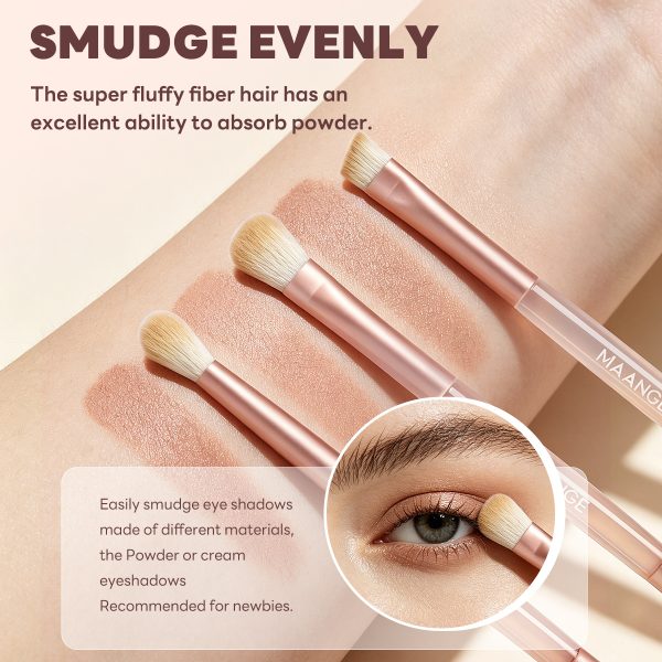MAANGE Custom OEM&ODM 6PCS Double-ended Makeup Brush Foundation Liquid Blush Highlighter Eyeshadow Professional Makeup Brush Set