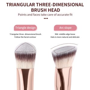 MAANGE  2PCS Custom Logo Foundation Loose Powder Blush Concealer Highlighter Makeup Brushes  Professional Makeup Tools - 图片 3