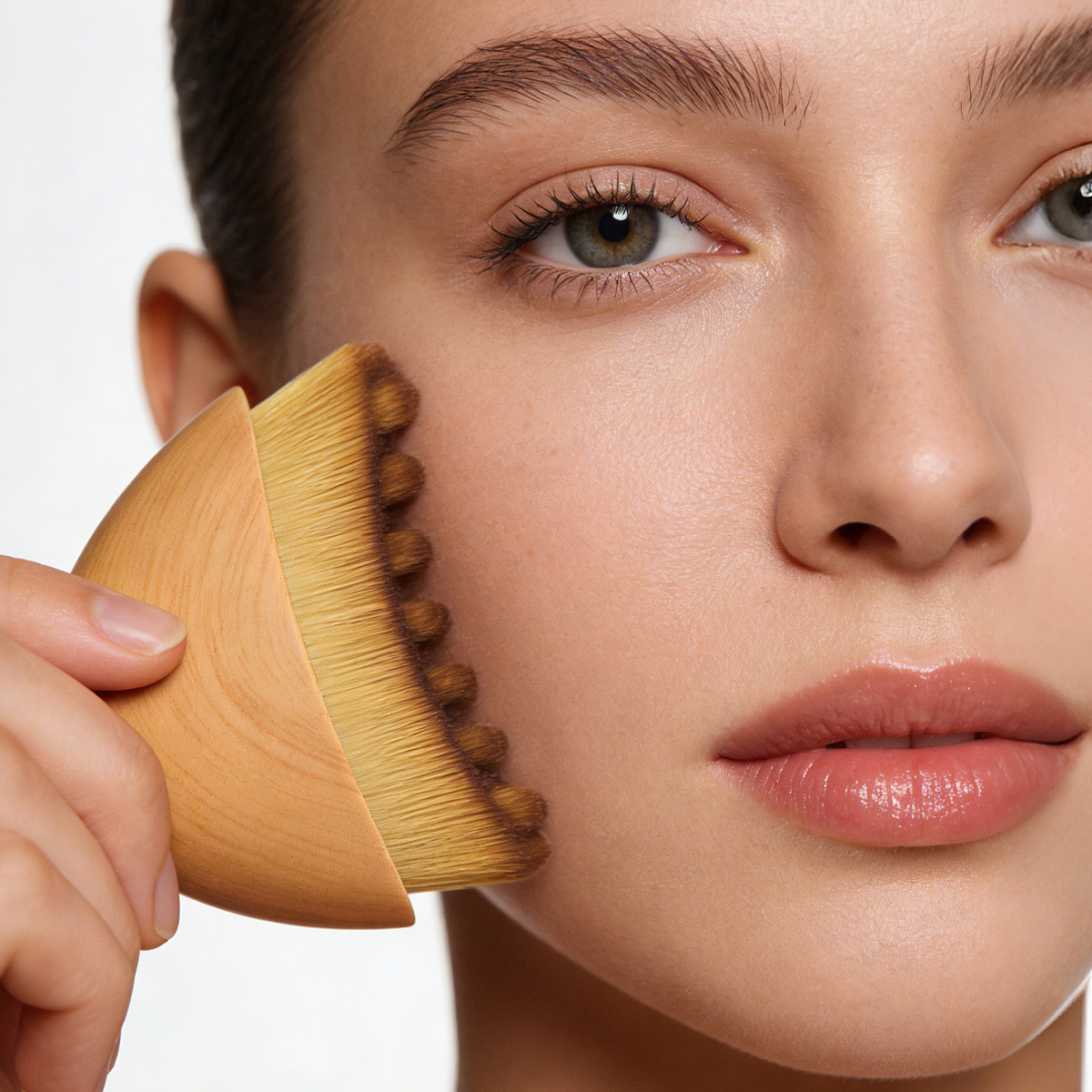 MAANGE Face Dry Brush Facial Contour Massager Jawline Sculpting Soft Bristles Portable Beauty Tool  Lymphatic Contour Face Brush - 图片 8