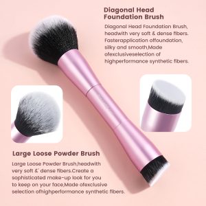 MAANGE Wholesale 20pcs Makeup Brush Private Label  2pcs Powder Puff Professional Makeup Brush Kit Luxury Face Makeup Brush Set - 图片 6