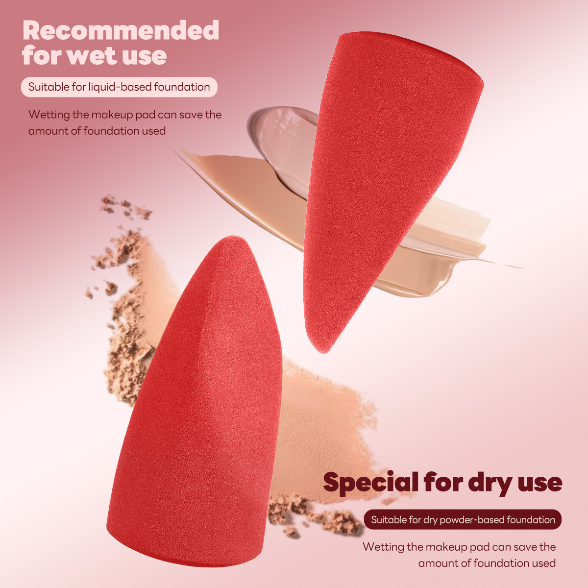 MAANGE Custom Logo OEM&ODM 3pcs  Brush Foundation Blush Loose Powder Brush  4pcs Powder Puff Wholesale Facial Makeup Brush Set - 图片 6