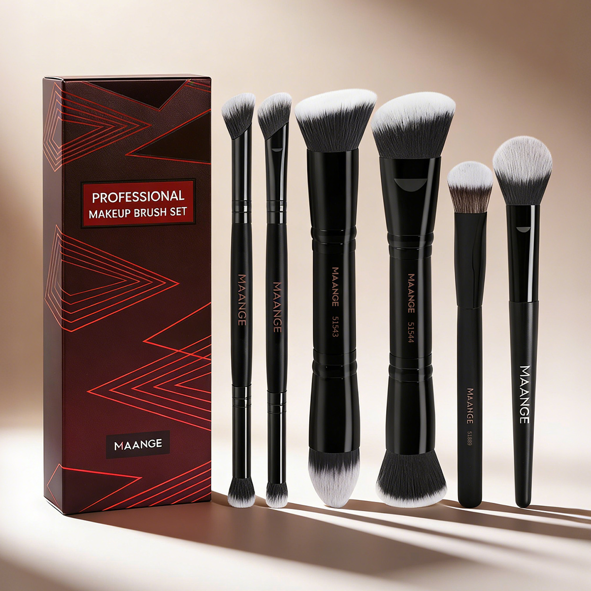 MAANGE Wholesale Custom OEM&ODM 6PCS Synthetic Hair Foundation Brushes Concealer Brushes Customizable Facial Makeup Brush Set - 图片 1