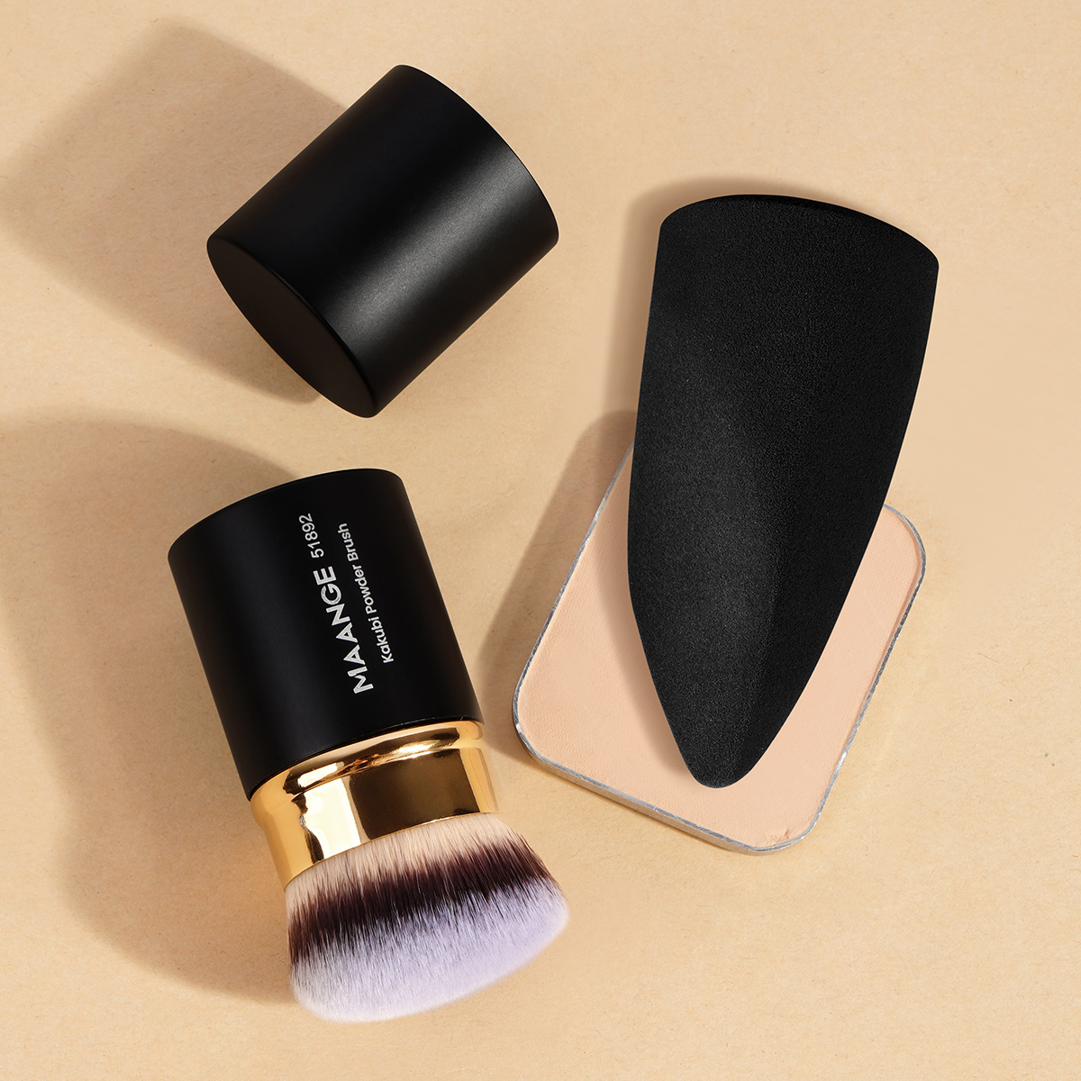 MAANGE Single Makeup Brush Telescopic Brush  Makeup Sponge Loose Powder Blush Foundation Professional Makeup Brush - 图片 1
