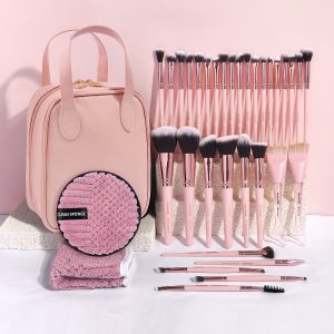 MAANGE Wholesale Professional 32pcs Makeup Brushes Set Makeup Remover Puff Face Towel Makeup Bag Facial Makeup Brush Set