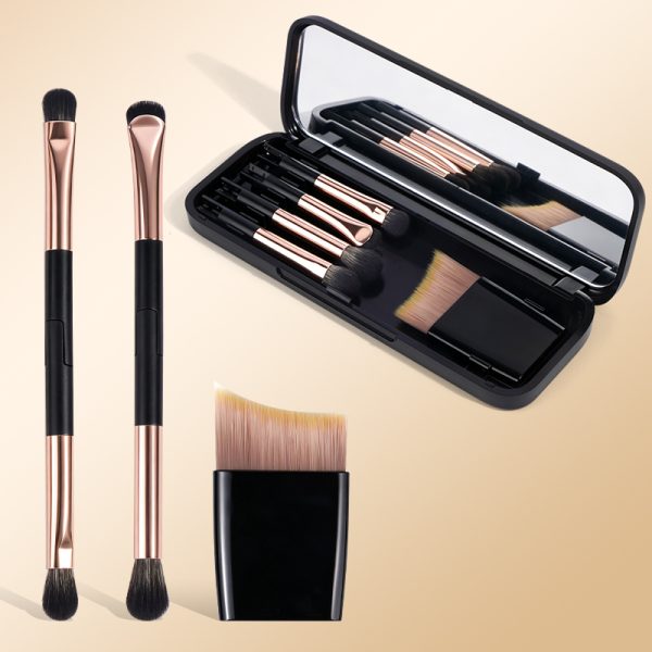 Maange Wholesale Custom OEM&ODM Private Label 5pcs Professional Travel Mini Mirror Brush  Professional Makeup Brush Set