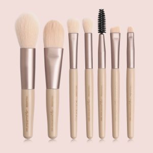 MAANGE High Quality Wholesale Private Label Vegan Nylon Make up Brushes Custom logo 7 Pcs Plastic Makeup Brush Set