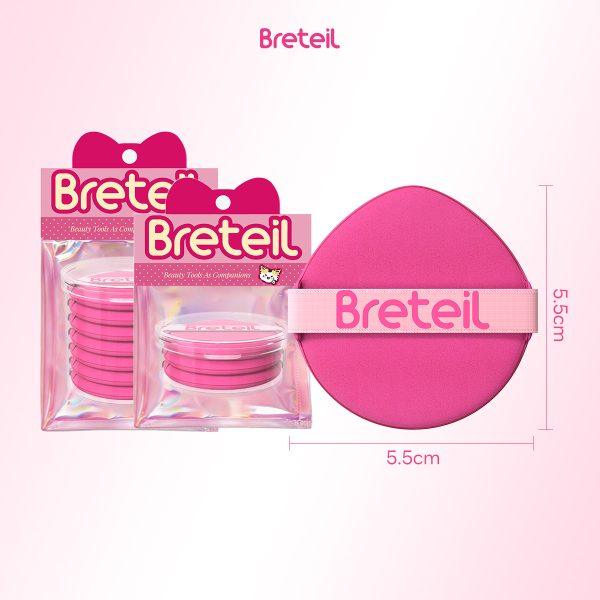 Breteil Wholesale  7PCS Double-sided Powder Puff Loose Sponge Washable  Soft Cotton Puff Teardrop-shaped 7PCS Powder Puff