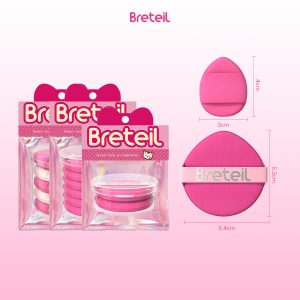Breteil Wholesale  9PCS Powder Puff Loose Sponge Washable Soft Cotton Puff Teardrop-shaped 9PCS Double-sided Powder Puff - 图片 10