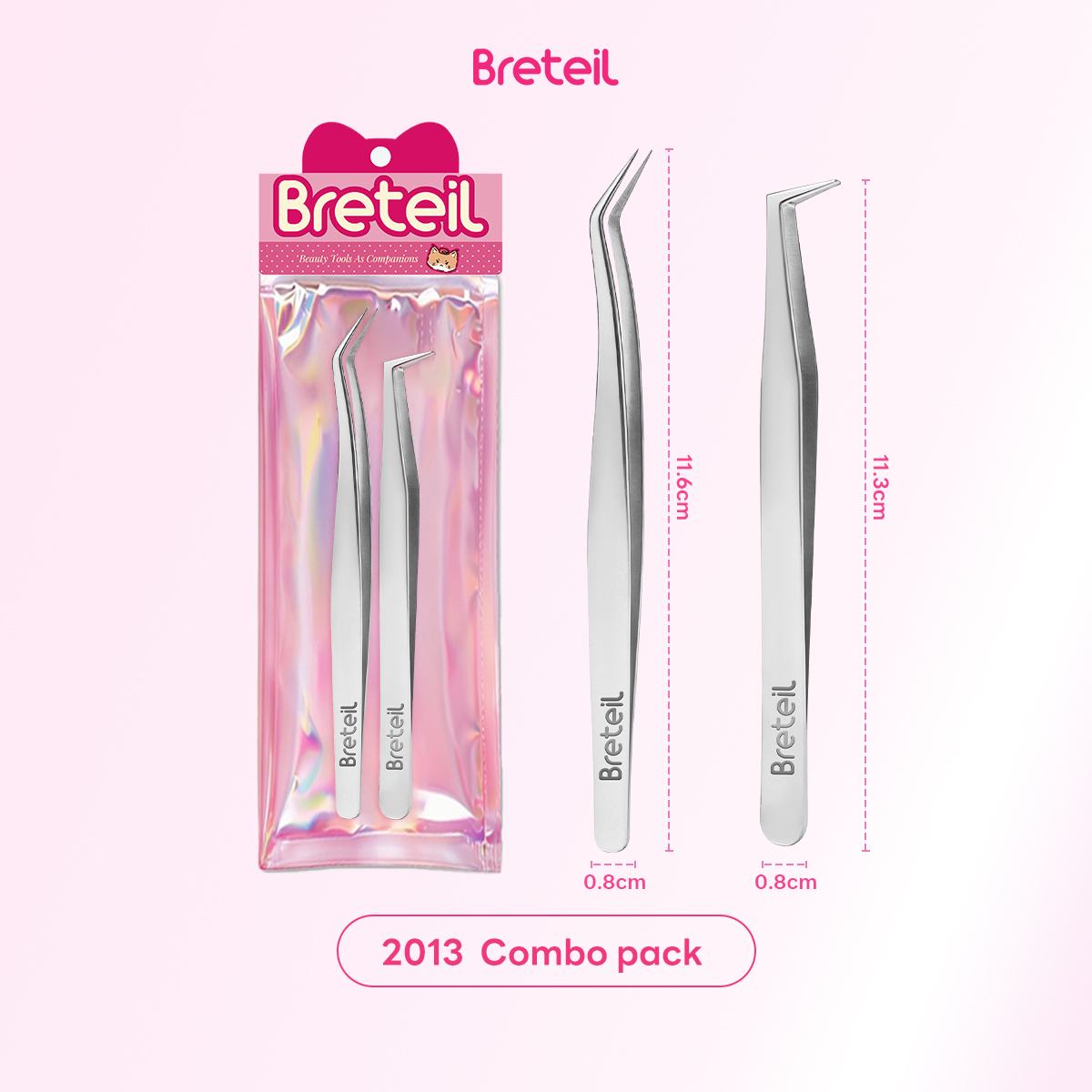 Breteil  High-quality False Eyelash Holder Curved Tweezers Perfect Closure Lightweight False Eyelash Curler Tools - 图片 8