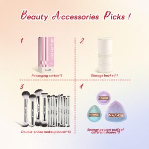 MAANGE Wholesale Custom OEM&ODM 13pcs Makeup Brush Set 3PCS Air Cushion Puff Powder Brush Concealer Makeup Tool Makeup Brush Kit - 图片 8