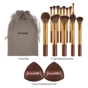 MAANGE  Custom OEM&ODM 13pcs Makeup Brush Set 2PCS Air Cushion Puff Powder Brush Concealer Wholesale Makeup Brush Set - 图片 8