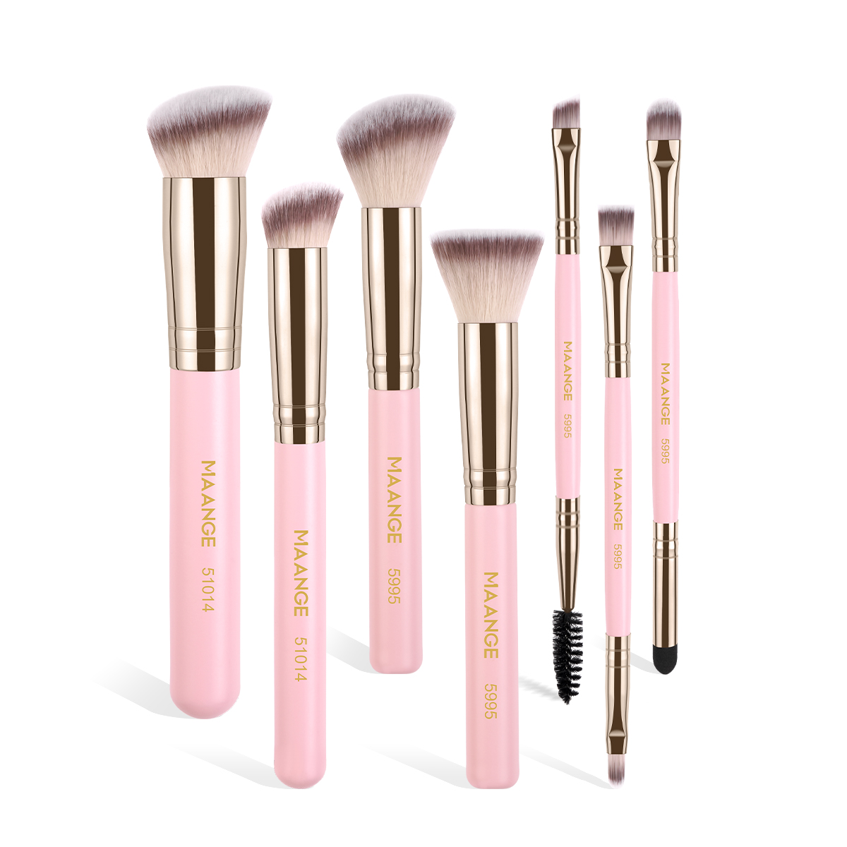 MAANGE Custom Logo OEM&ODM Luxury 7pcs Double-ended Makeup Brushes Set Private Label Facial Makeup Brush Set - 图片 1