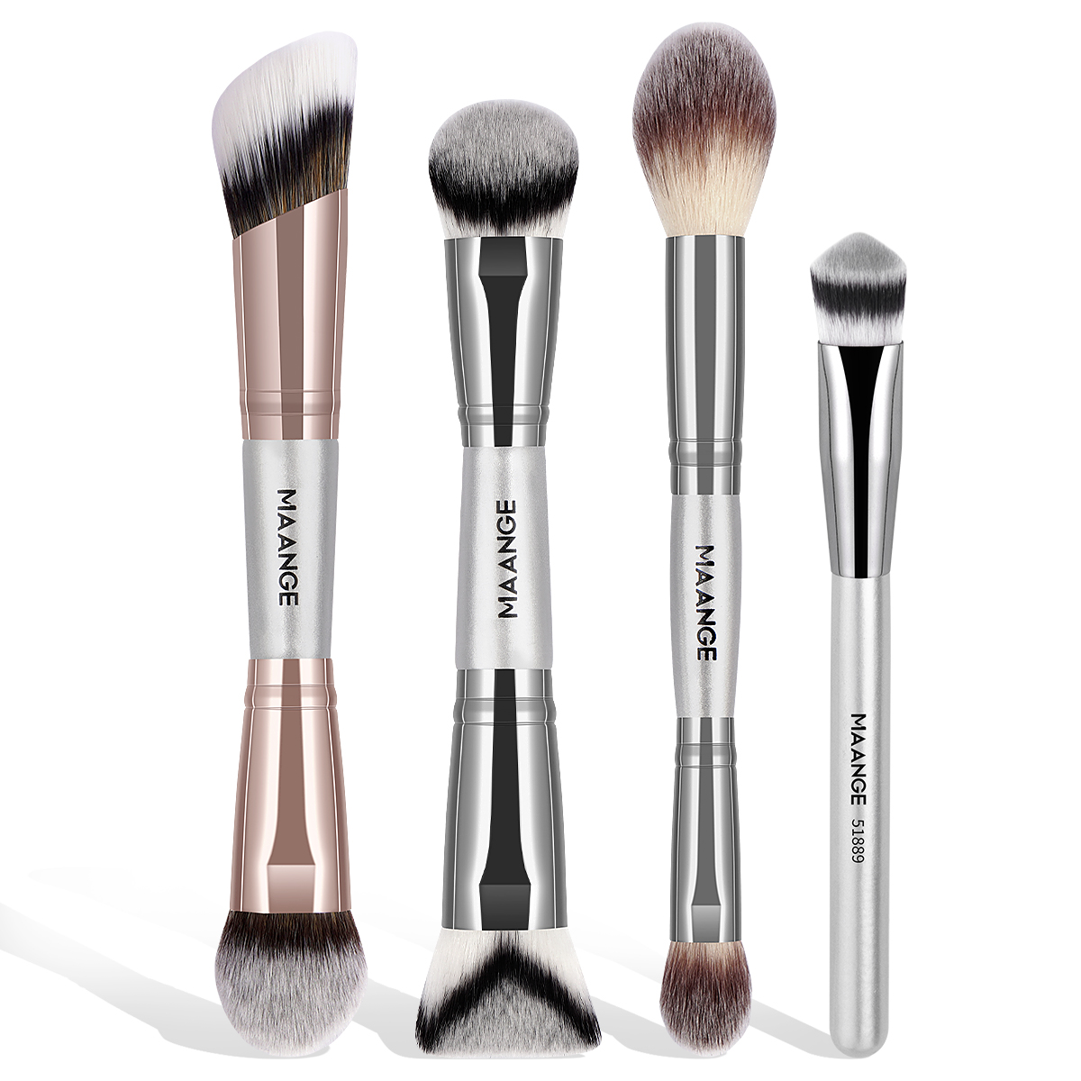 MAANGE 4pcs Makeup Brush Foundation Brushes  Blush Brush Concealer Highlight Brush Professional Makeup Brush Set - 图片 1