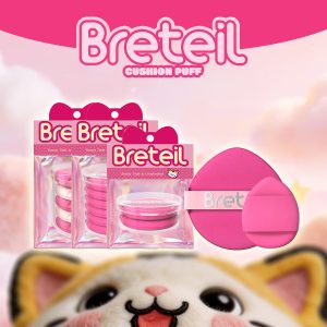 Breteil Wholesale  9PCS Powder Puff Loose Sponge Washable Soft Cotton Puff Teardrop-shaped 9PCS Double-sided Powder Puff