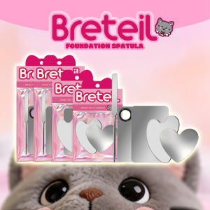 Breteil New Wholesale Eyeshadow Foundation Liquid Stainless Steel Palette Foundation Spatula Professional Makeup Palette Tool