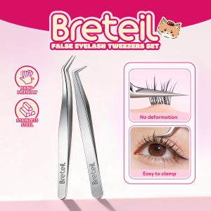 Breteil  High-quality False Eyelash Holder Curved Tweezers Perfect Closure Lightweight False Eyelash Curler Tools