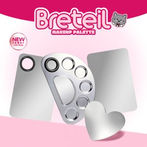 Breteil Wholesale Stainless Steel Foundation Palette Mixing Foundation Eyeshadow Mascara Nail Polish Foundation Palette