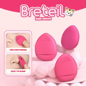 Breteil Wholesale  7PCS Thumb Puff Powder Puff Loose Sponge Washable  Soft Cotton Puff Teardrop-shaped 7PCS Thumb Puff