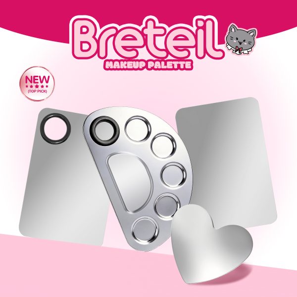 Breteil Wholesale Stainless Steel Foundation Palette Mixing Foundation Eyeshadow Mascara Nail Polish Foundation Palette