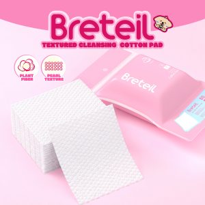 Breteil Pearl Pattern Cotton Pads for Deep Cleansing, Suitable for Both Dry and Wet Compresses, Makeup Remover Pads
