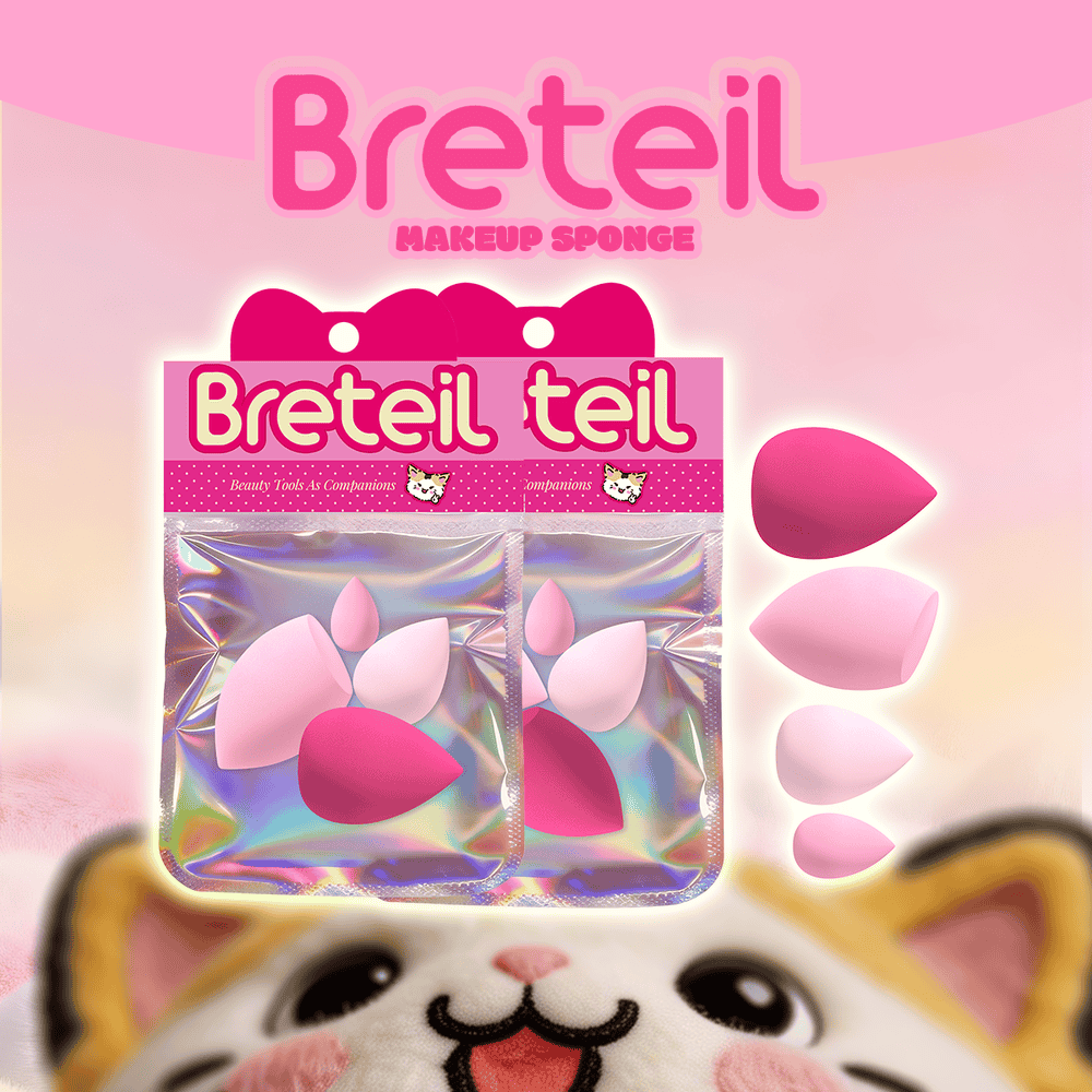 Breteil Makeup Sponge Soft Touch Facial Foundation Blending Beauty Cosmetic Puff Makeup Sponge Set Portable Travel Beauty Sponge - 图片 1