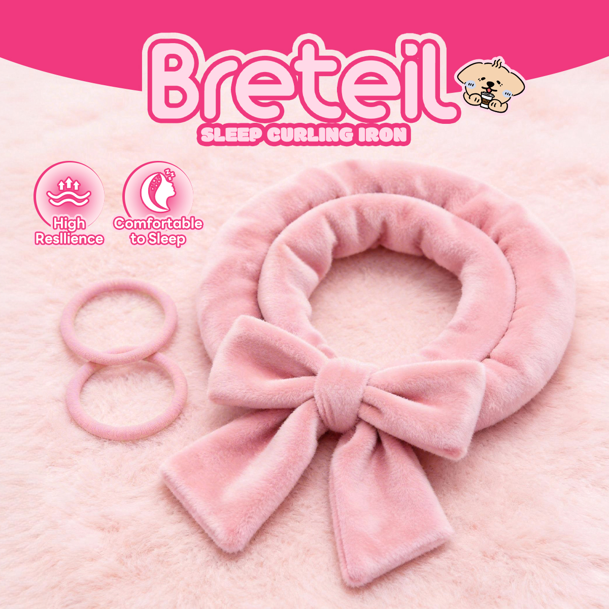 Breteil Wholesale Long Hair Strap Curl Hair Soft Curling Headband  Hair Tie Sleep Big Wave Non Heat Curling Headband - 图片 1