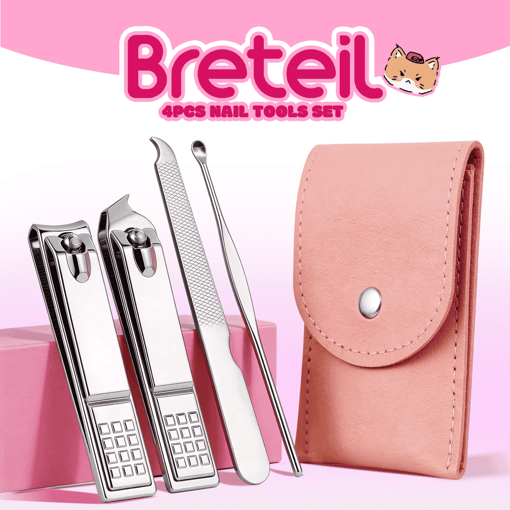 Breteil Wholesale 4-Piece Stainless Steel Nail Clippers & Trimmer Box-Portable Professional Durable Nail Clippers Set - 图片 1