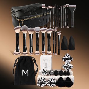 Professional Makeup Brush Wholesale Customized  21pcs Makeup Brushes  12pcs Powder Puff Makeup Bag Professional Makeup Brush Set - 图片 2